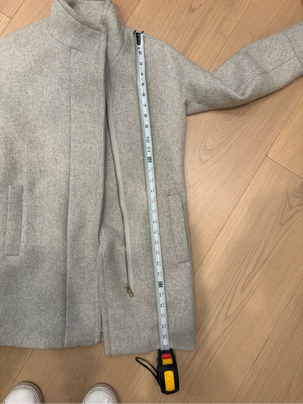 J. Crew Light Gray Wool-Blend Stand Collar Trench Coat - Picture 6 of 6